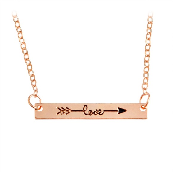 Jewelry - Dainty Rose gold colored love/arrow necklace